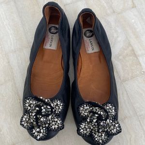 Lanvin Ballerina Alec Fleur Strass ballet flats, size 37.5